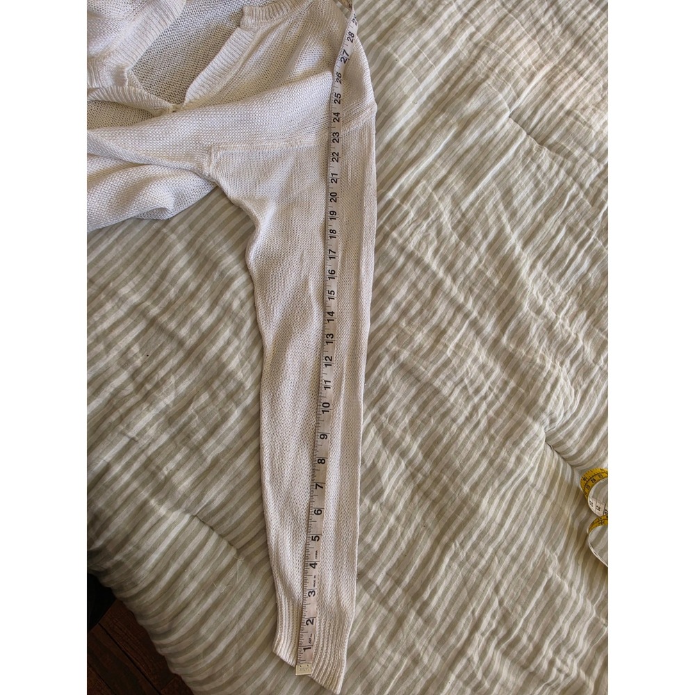 J.Crew White Mesh Lightweight Preppy Old Money Quiet Luxury Resort Sweater sz S - Picture 5 of 7